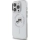 Husa pentru iPhone 14 Pro Max - Karl Lagerfeld IML MagSafe (KLHMP14XHLSKCH) - White Metal Karl&Choupette Head