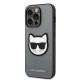 Husa pentru iPhone 14 Pro Max - Karl Lagerfeld Saffiano (KLHCP14XSAPCHG) - Silver Choupette Head