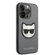 Husa pentru iPhone 14 Pro Max - Karl Lagerfeld Saffiano (KLHCP14XSAPCHG) - Silver Choupette Head