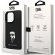 Husa pentru iPhone 14 Pro Max - Karl Lagerfeld Silicone (KLHCP14XSMHKNPK) - Ikonik Metal Pin