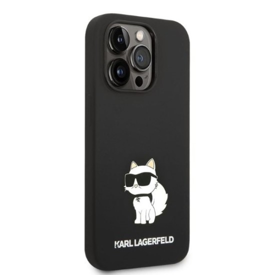 Husa pentru iPhone 14 Pro Max - Karl Lagerfeld Silicone (KLHCP14XSNCHBCK) - Choupette