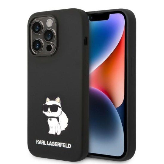 Husa pentru iPhone 14 Pro Max - Karl Lagerfeld Silicone (KLHCP14XSNCHBCK) - Choupette