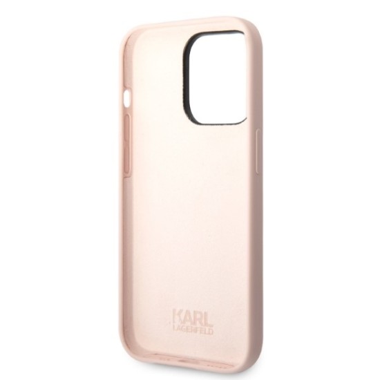 Husa pentru iPhone 14 Pro Max - Karl Lagerfeld Silicone (KLHCP14XSNCHBCP) - Pink Choupette