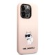 Husa pentru iPhone 14 Pro Max - Karl Lagerfeld Silicone (KLHCP14XSNCHBCP) - Pink Choupette