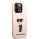 Husa pentru iPhone 14 Pro Max - Karl Lagerfeld Silicone (KLHCP14XSNIKBCP) - Pink Ikonik