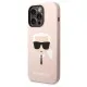 Husa pentru iPhone 14 Pro Max - Karl Lagerfeld Silicone MagSafe (KLHMP14XSLKHLP) - Light Pink Karl`s Head Husa pentru iPhone 14 Pro Max - Karl Lagerfeld Silicone MagSafe (KLHMP14XSLKHLP) - Light Pink Karl`s Head