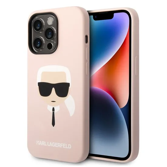 Husa pentru iPhone 14 Pro Max - Karl Lagerfeld Silicone MagSafe (KLHMP14XSLKHLP) - Light Pink Karl`s Head Husa pentru iPhone 14 Pro Max - Karl Lagerfeld Silicone MagSafe (KLHMP14XSLKHLP) - Light Pink Karl`s Head