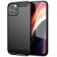 Husa pentru iPhone 14 Pro Max - Techsuit Carbon Silicone - Black