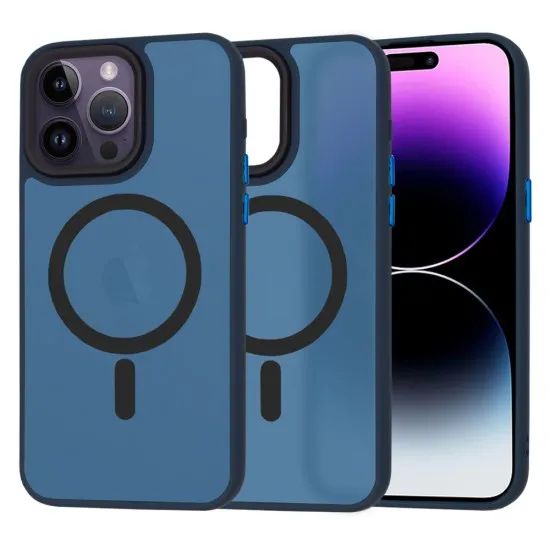 Husa pentru iPhone 14 Pro Max - Techsuit HaloFrost MagSafe Series - Deep Blue Husa pentru iPhone 14 Pro Max - Techsuit HaloFrost MagSafe Series - Deep Blue