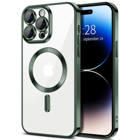 Husa pentru iPhone 14 Pro Max - Techsuit Luxury Crystal MagSafe - Deep Green Husa pentru iPhone 14 Pro Max - Techsuit Luxury Crystal MagSafe - Deep Green