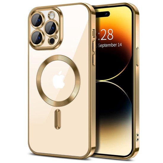 Husa pentru iPhone 14 Pro Max - Techsuit Luxury Crystal MagSafe - Gold