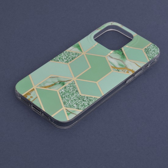 Husa pentru iPhone 14 Pro Max - Techsuit Marble Series - Green Hex