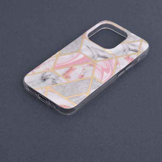 Husa pentru iPhone 14 Pro Max - Techsuit Marble Series - Pink Hex