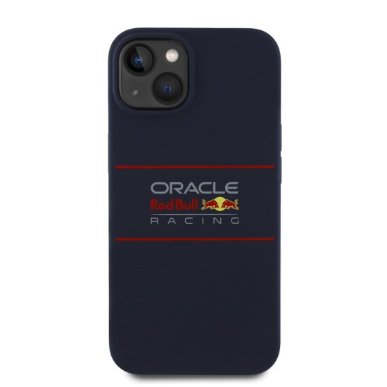 Husa pentru iPhone 14 Pro - Red Bull Racing Silicone Horizontal Centered Logo MagSafe (RBHMP14L24SIHSRV) - Navy