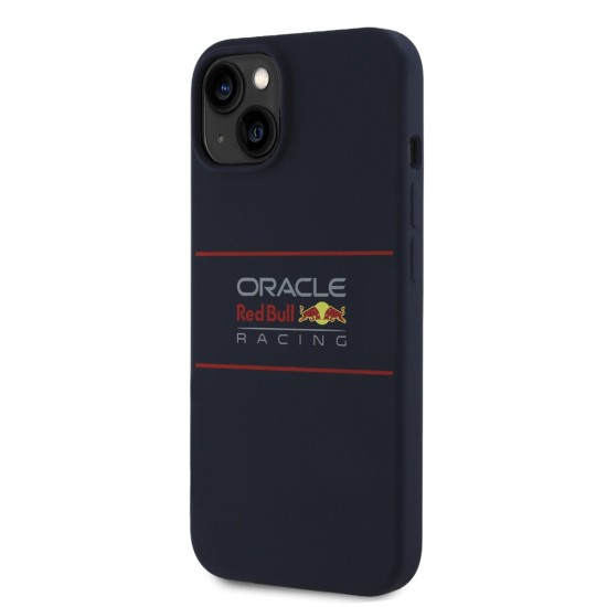 Husa pentru iPhone 14 Pro - Red Bull Racing Silicone Horizontal Centered Logo MagSafe (RBHMP14L24SIHSRV) - Navy