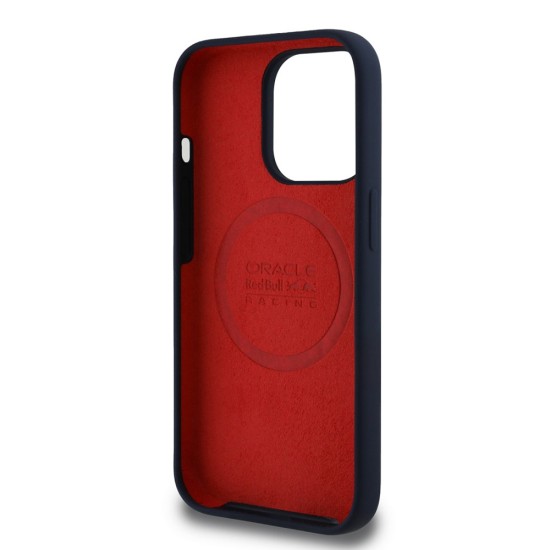 Husa pentru iPhone 14 Pro - Red Bull Racing Silicone Red Ring MagSafe (RBHMP14L24SIILVR) - Navy