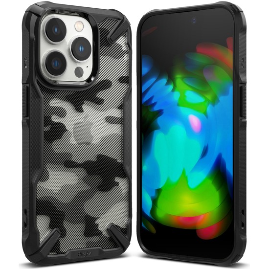 Husa pentru iPhone 14 Pro - Ringke Fusion X Design - Camo Black