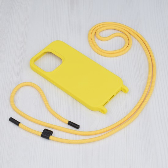 Husa pentru iPhone 14 Pro - Techsuit Crossbody Lanyard - Yellow