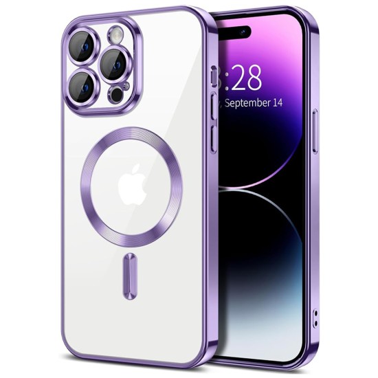 Husa pentru iPhone 14 Pro - Techsuit Luxury Crystal MagSafe - Light Purple