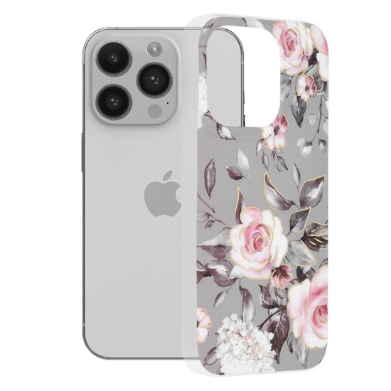 Husa pentru iPhone 14 Pro - Techsuit Marble Series - Bloom of Ruth Gray