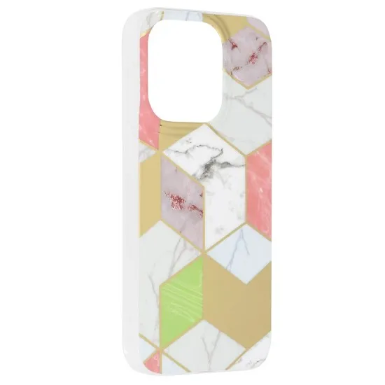 Husa pentru iPhone 14 Pro - Techsuit Marble Series - Purple Hex Husa pentru iPhone 14 Pro - Techsuit Marble Series - Purple Hex