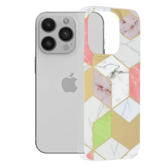 Husa pentru iPhone 14 Pro - Techsuit Marble Series - Purple Hex Husa pentru iPhone 14 Pro - Techsuit Marble Series - Purple Hex