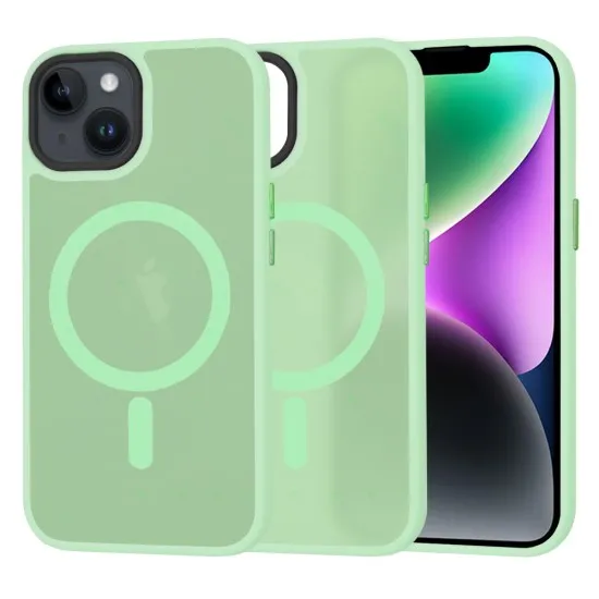 Husa pentru iPhone 14 - Techsuit HaloFrost MagSafe Series - Light Green Husa pentru iPhone 14 - Techsuit HaloFrost MagSafe Series - Light Green