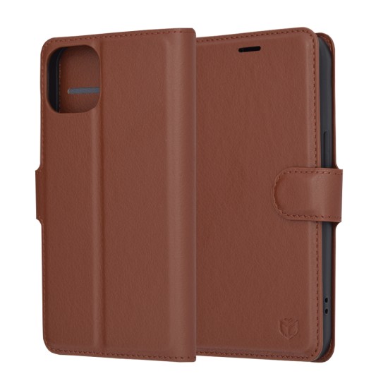 Husa pentru iPhone 14 - Techsuit Leather Folio - Brown