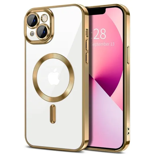 Husa pentru iPhone 14 - Techsuit Luxury Crystal MagSafe - Gold Husa pentru iPhone 14 - Techsuit Luxury Crystal MagSafe - Gold
