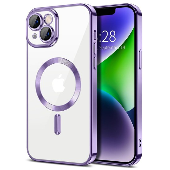 Husa pentru iPhone 14 - Techsuit Luxury Crystal MagSafe - Light Purple