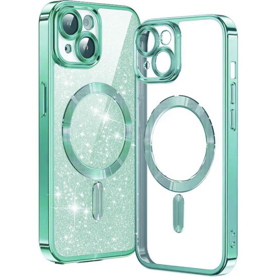 Husa pentru iPhone 14 - Techsuit Luxury Glitter MagSafe - Light Green