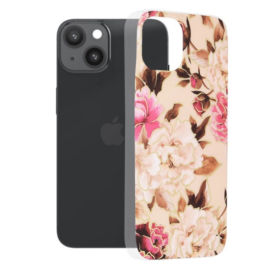 Husa pentru iPhone 14 - Techsuit Marble Series - Mary Berry Nude