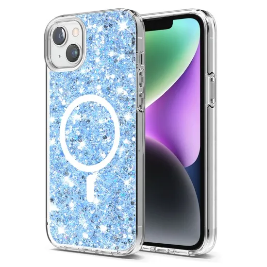 Husa pentru iPhone 14 - Techsuit Sparkly Glitter MagSafe - Blue Husa pentru iPhone 14 - Techsuit Sparkly Glitter MagSafe - Blue