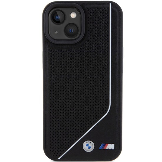 Husa pentru iPhone 15 - BMW Hardcase Perforated Twisted Line MagSafe (BMHMP15S23PUCPK) - Black