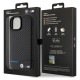 Husa pentru iPhone 15 - BMW Leather Carbon (BMHCP15S22NBCK) - Black