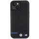 Husa pentru iPhone 15 - BMW Leather Carbon (BMHCP15S22NBCK) - Black