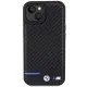 Husa pentru iPhone 15 - BMW Leather Carbon (BMHCP15S22NBCK) - Black