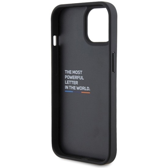 Husa pentru iPhone 15 - BMW Leather Carbon (BMHCP15S22NBCK) - Black