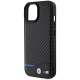 Husa pentru iPhone 15 - BMW Leather Carbon (BMHCP15S22NBCK) - Black