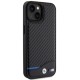 Husa pentru iPhone 15 - BMW Leather Carbon (BMHCP15S22NBCK) - Black