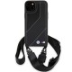 Husa pentru iPhone 15 - BMW Leather M Edition Carbon Stripe & Strap (BMHCP15S23PSCCK) - Black