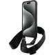 Husa pentru iPhone 15 - BMW Leather M Edition Carbon Stripe & Strap (BMHCP15S23PSCCK) - Black