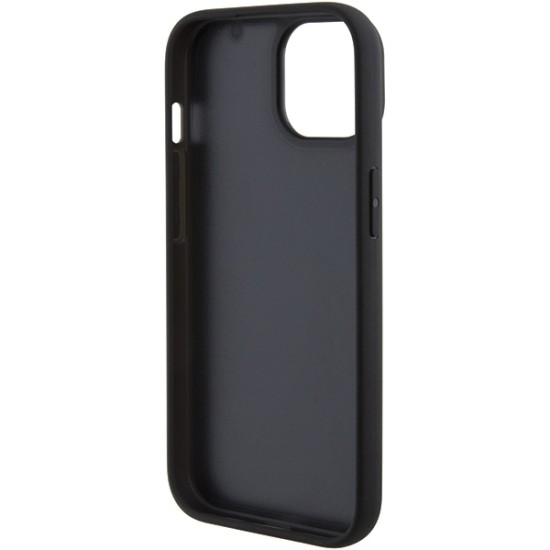 Husa pentru iPhone 15 - BMW Natural Leather Hot Stamp (BMHCP15SSLLBK) - Black