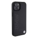 Husa pentru iPhone 15 - BMW Natural Signature Logo Imprint (BMHMP15SSLLBK) - Black