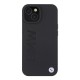 Husa pentru iPhone 15 - BMW Natural Signature Logo Imprint (BMHMP15SSLLBK) - Black