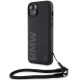 Husa pentru iPhone 15 - BMW Signature Leather Wordmark Cord (BMHCP15S23RMRLK) - Black