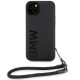 Husa pentru iPhone 15 - BMW Signature Leather Wordmark Cord (BMHCP15S23RMRLK) - Black