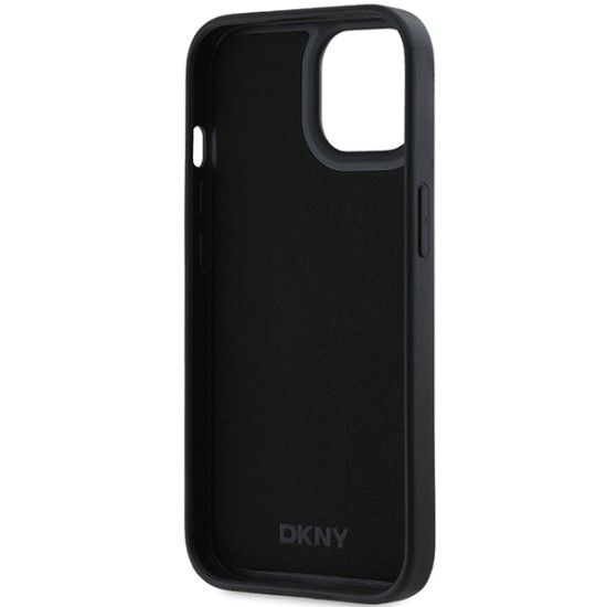 Husa pentru iPhone 15 - DKNY Hardcase 3D Rubber Repeat Pattern (DKHCP15S3DRPWK) - Black