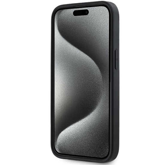 Husa pentru iPhone 15 - DKNY Hardcase 3D Rubber Repeat Pattern (DKHCP15S3DRPWK) - Black