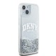 Husa pentru iPhone 15 - DKNY Hardcase Liquid Glitter Big Logo (DKHCP15SLBNAET) - White